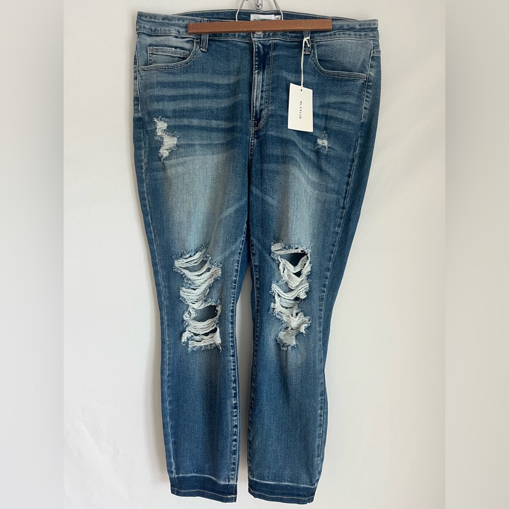 Ms.Cello Distressed Denim Ankle Jeans